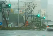 Typhoon Krathon Taiwan landfall