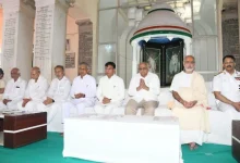 Union Minister Mansukh Mandaviya and CM Bhupendra Patel paid floral tributes to Mahatma Gandhi at Kirti Mandir.