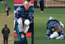 A ball thrown at a speed of 119 kmph hit the lady wicketkeeper on the head and...