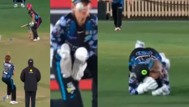 A ball thrown at a speed of 119 kmph hit the lady wicketkeeper on the head and...