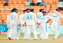 new zealand celebrate historic win over india in bengaluru test