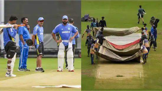 India New Zealand test first day called off without toss