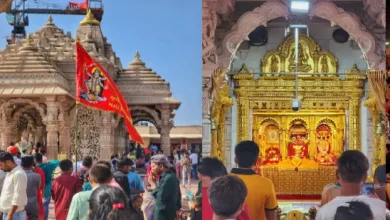 "Over 1 lakh devotees flock to Pavagadh on Navratri's first day, worshiping Maa Kalika"