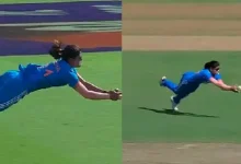 radha yadav taking a brilliant catch during 2nd odi against nz