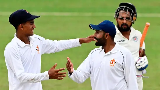 ranji trophy players in action on day 2 of round 3