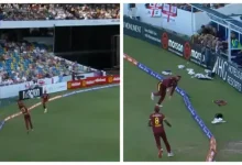 Brandon King's amazing catch near boundary against England