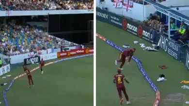 Brandon King's amazing catch near boundary against England