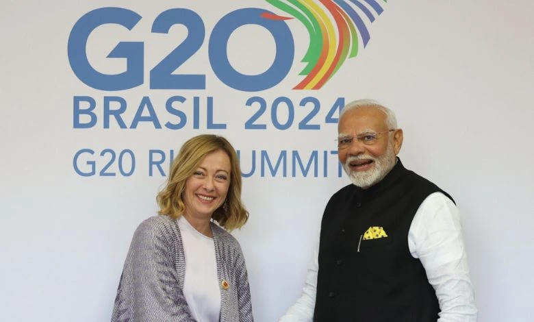 Meeting between PM Modi and Giorgia Meloni in Brazil