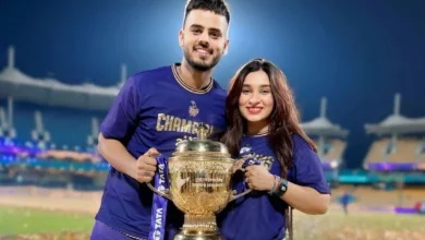 Nitish Rana's wife Sachi taunts KKR after RR buys Rana for 4.20 cr.