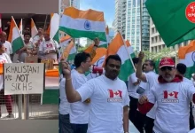 Protest against Khalistan in Canada, Indians show patriotism