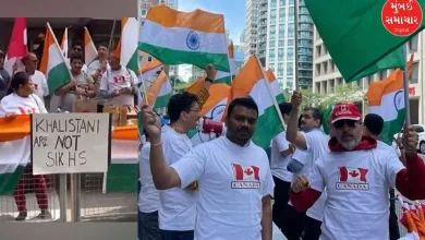 Protest against Khalistan in Canada, Indians show patriotism