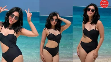 Reem Sheikh Sizzles in Black Monokini at the Beach