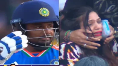 Sanju samson shot hits fan in stadium