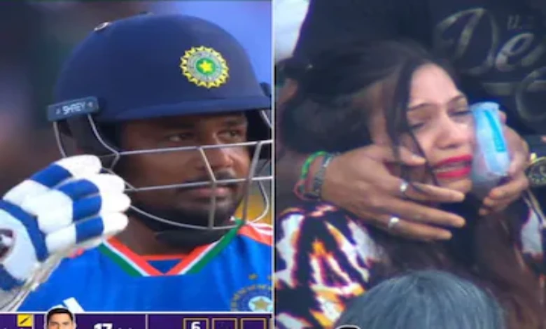 Sanju samson shot hits fan in stadium