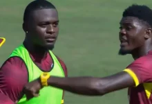 West Indian player Alzari leave ground after disagreement with captain Shai Hope