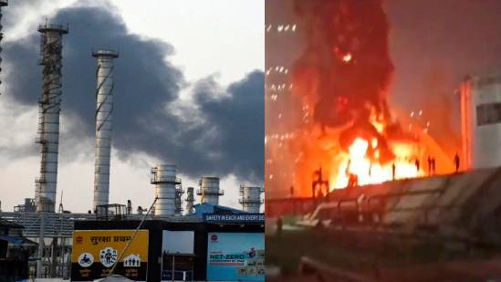 massive fire at iocl refinery