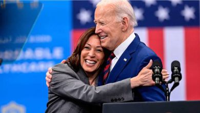 kamala harris makes first statement after us election results with joe biden