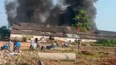 Fierce fire in Gandevi's godown