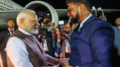 PM Modi addressing Indians in Guyana discussing culture, food, and cricket