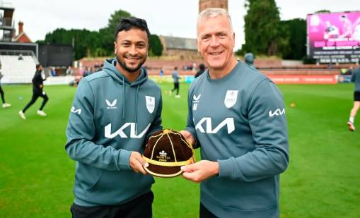 shakib al hasan reported for fishy  bowling enactment   during surrey championship