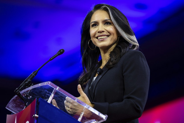 Tulsi Gabbard smiling in a formal setting