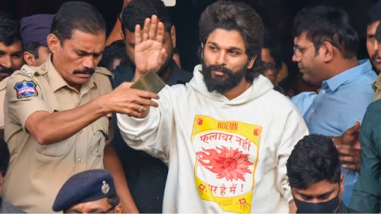 "Allu Arjun released from jail after spending a night as prisoner number 7697"