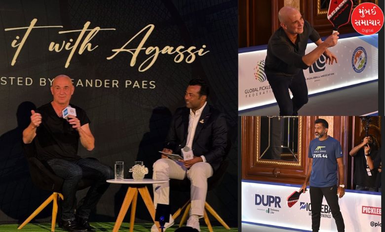 Andre Agassi meets Bopanna and Paes