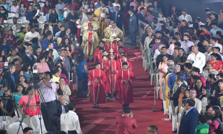 India Christmas celebrations churches lit up with lights mass prayer organized