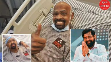 Eknath Shinde handing over donation for Vinod Kambli’s treatment