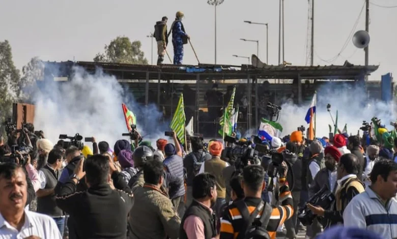 Farmers Delhi march today security at shambhu barricades with nails