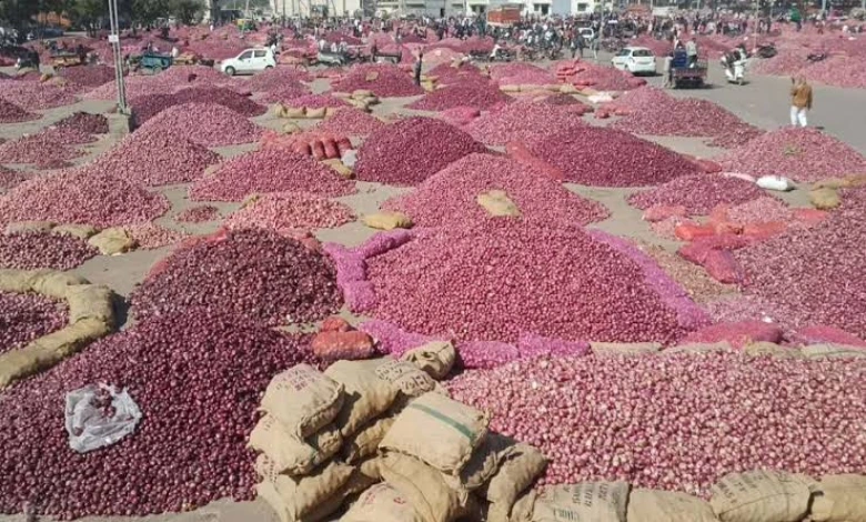 Sign Onion price reduction Jamnagar Hapa marketing yard huge Income of Onion