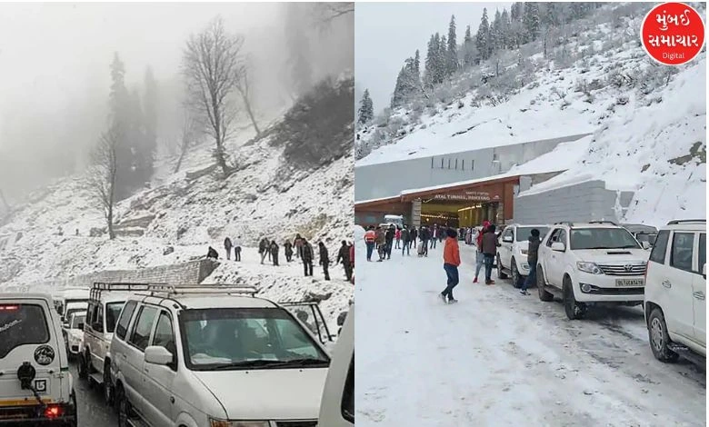 Himachal Pradesh: Tourists stranded due to heavy snowfall in Manali, 1000 vehicles stuck in Atal Tunnel causing traffic jam