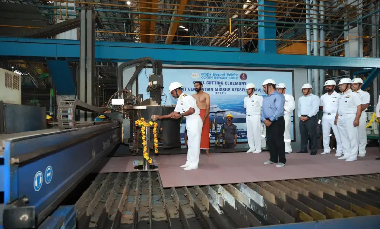 Construction for first next generation missile ships begins at Cochin Shipyard