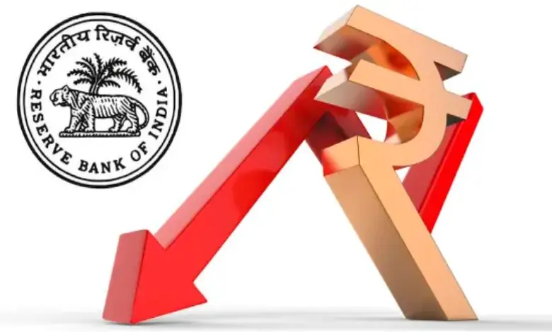 The rupee fell again due to weakness in equity markets