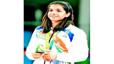 Sakshi Malik with her Olympic wrestling medal