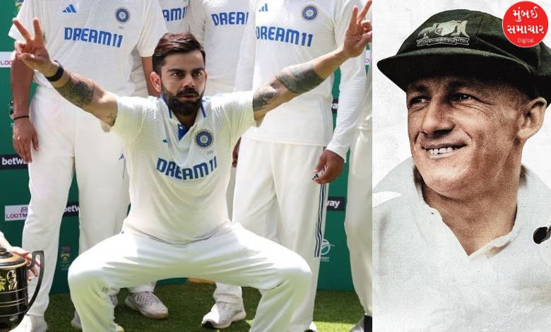 Virat Kohli celebrates after breaking Don Bradman’s 76-year-old record in IND vs AUS match.