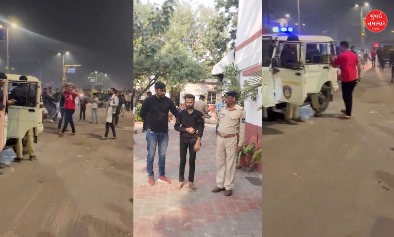 Viral Video: Terror of 'anti-social elements' in Ahmedabad, forcibly putting police in a van and.....