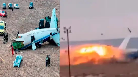 Azerbaijan Airlines plane crash site