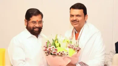 CM Fadnavis and Eknath Shinde meeting at Varsha Bungalow