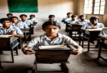 "Students in a Gujarat classroom benefiting from government initiatives to reduce dropout rates."