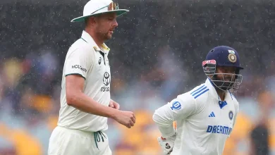 The number of times rain had to stop play at the Gabba, a record!