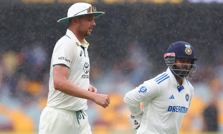 The number of times rain had to stop play at the Gabba, a record!