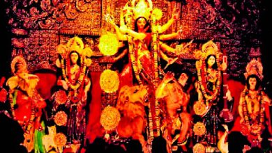 Goddess Durga idol during Navratri