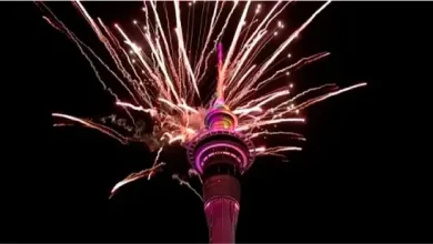 "New Year's Eve 2025 fireworks in New Zealand and Australia"