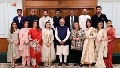 PM Modi with Kapoor family during Raj Kapoor centenary celebrations