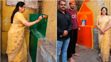 "Pune green wall painted saffron by BJP MP sparking political controversy"