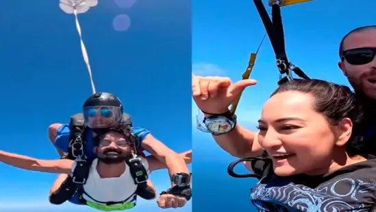 "Sonakshi Sinha and Zaheer Iqbal celebrating New Year by jumping from a plane"