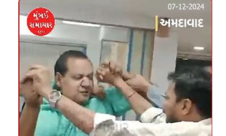 Fight between bank manager and customer in Vastrapur union bank