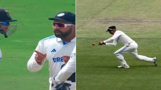 Yashasvi Jaiswal during a cricket match fielding for Team India