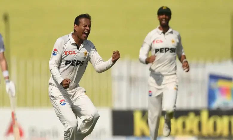 20 wickets fell on day one in Pakistan and West Indies test, Noman Ali, Hat trick